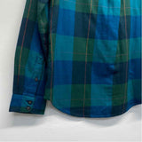 Toad&Co Size L Women's Green-Blue Plaid Button Up Shirt