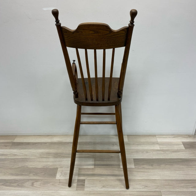 Antique Brown Wood High Chair