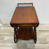 Drop Leaf Brown Wood Cart