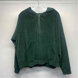 Pact Women's Size Xl Green Solid Zip Up/Hoodie Jacket
