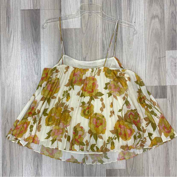 Rebecca Taylor Size S Women's Yellow-Multicolor Floral Sleeveless Top