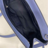 Coach Blue Solid Leather Satchel Handbag