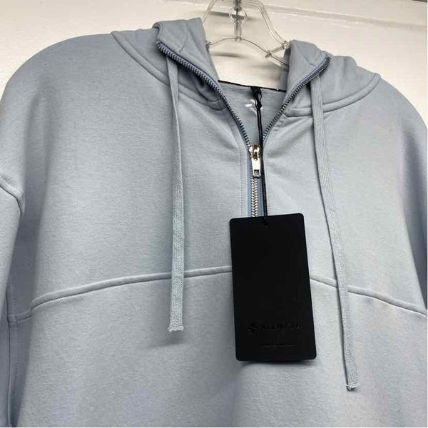 Allwear Size 4-XL Women's Light Blue Solid Zip Up/Hoodie Activewear Top