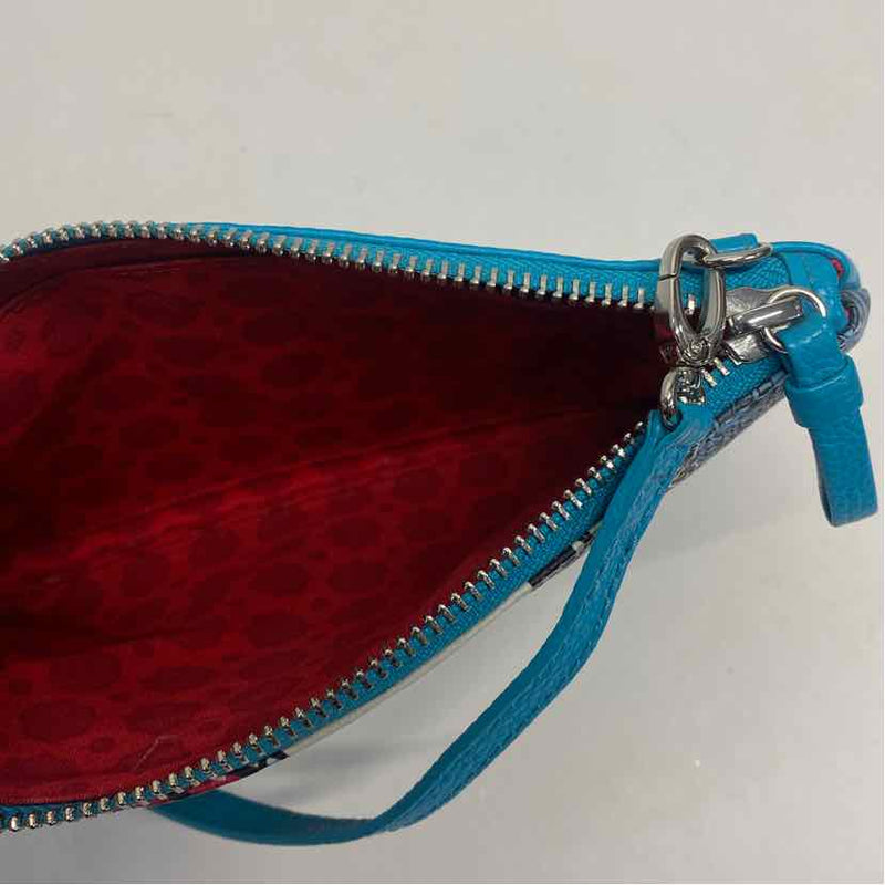 Brighton Blue-Multicolored Print Leather Crossbody Clutch