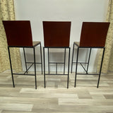 Blue  multi Metal-Wood Stool