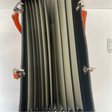Made in Italy Orange Document Organizer Handbag