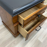 Side Table with 2 Drawers Blackhawk Brown-Black Solid Wood