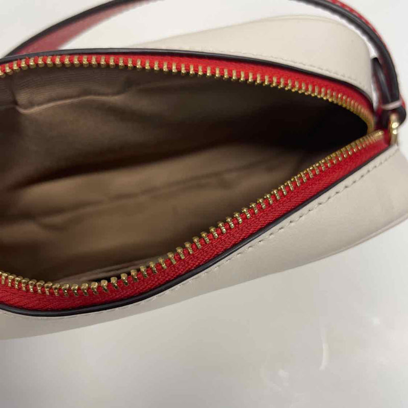 Coach White-Red Leather Cherries Print Wristlet Clutch