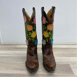 Justin Size 5.5 Women's Brown-Multi Pattern Cowboy Boots