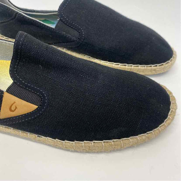 OluKai Size 7.5 Women's Black Solid Espadrille Shoes