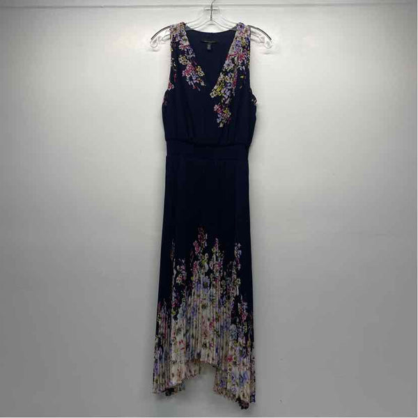 White House Black Market Size 6-S Women's Navy-Multicolor Floral Dress