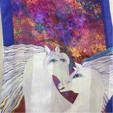 Laurel Burch Blue-Multicolored Silk Scarf