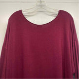 Encircled Size Xl Women's Burgundy Solid Long Sleeve Shift Dress