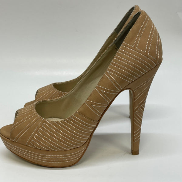 Marco Santi Size 9.5 Tan Women's Embroidered High Heel Shoes