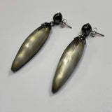 Alexis Bittar Long Textured Iridescent Stone Earrings