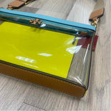 Tory Burch Clear-Multicolor Leather Colorblock Crossbody Handbag