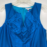 Calypso St. Bart Size S Women's Blue Embroidered Sleeveless Dress