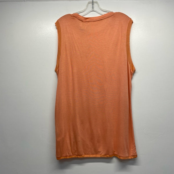 Ted Baker Size 5 ( XL) Women's Orange Solid Tunic Sleeveless Top