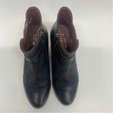 L'Artiste Size 37-6.5 Women's Navy-Multicolor Patchwork Ankle Booties