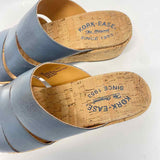 Kork-Ease Size 7 Women's Light Blue Solid Wedge Sandals