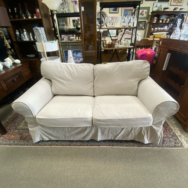 Ikea Beige Fabric Solid Loveseat