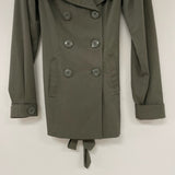 Vertigo Women's Size XS Green Solid Double Breasted Coat