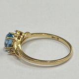 Yellow-Blue Blue Topaz 14K Gold 6.5 Ring