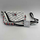 Brighton White-Red Canvas Pattern Crossbody Handbag