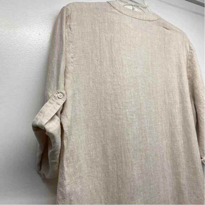 J.McLaughlin Size Xl Women's Beige Solid Shirt Dress