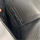 Polo by Ralph Lauren Black Leather Pebbled Crossbody Saddle Handbag
