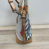 Brighton White-Multi Leather Seascape Print Satchel Handbag