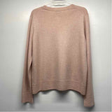 Vince Size Xl Women's Light Pink Solid Pullover Sweater