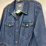 Levis Size Xl Women's Blue Solid Shirt Dress