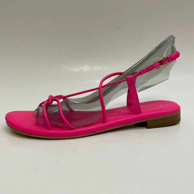 Anthropologie Size 6 Women's Hot Pink Solid Strappy Sandals