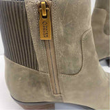 Vionic Shantelle Size 7 Women's Olive Green Solid Zip Up Booties