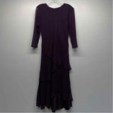 Komarov Size L Women's Purple Beaded Fit And Flare Dress