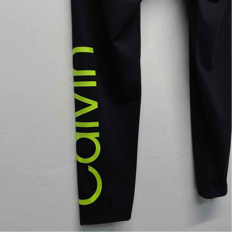 Calvin Klein Performance Size M Women's Black Logo Leggings Activewear Pants