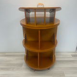 Brown Wood Carousel  Bookshelf Display