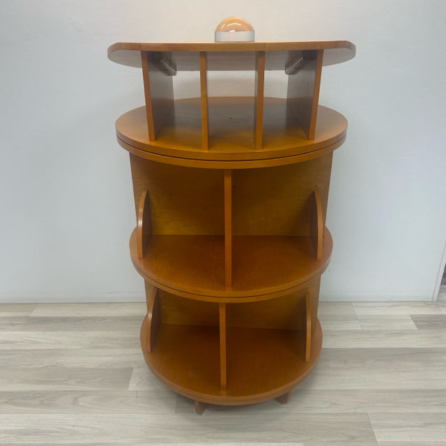 Brown Wood Carousel  Bookshelf Display