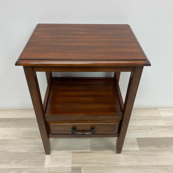 Pier 1 One Drawer Brown Wood Side Table