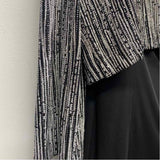 Alex Evenings Size 12-L Women's Black-Silver Shimmer 2 Piece Dress