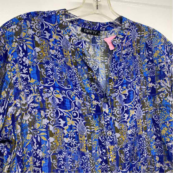 APNY Size S Women's Blue-Multi Pattern Button Up Shirt