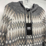 Frye Size Xl Women's Gray-Multi Print Hoodie Sweater