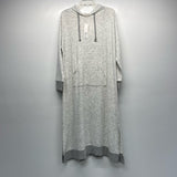 Soft Surroundings Size L Women's Light Gray Tweed Maxi-Long Sleeve Dress