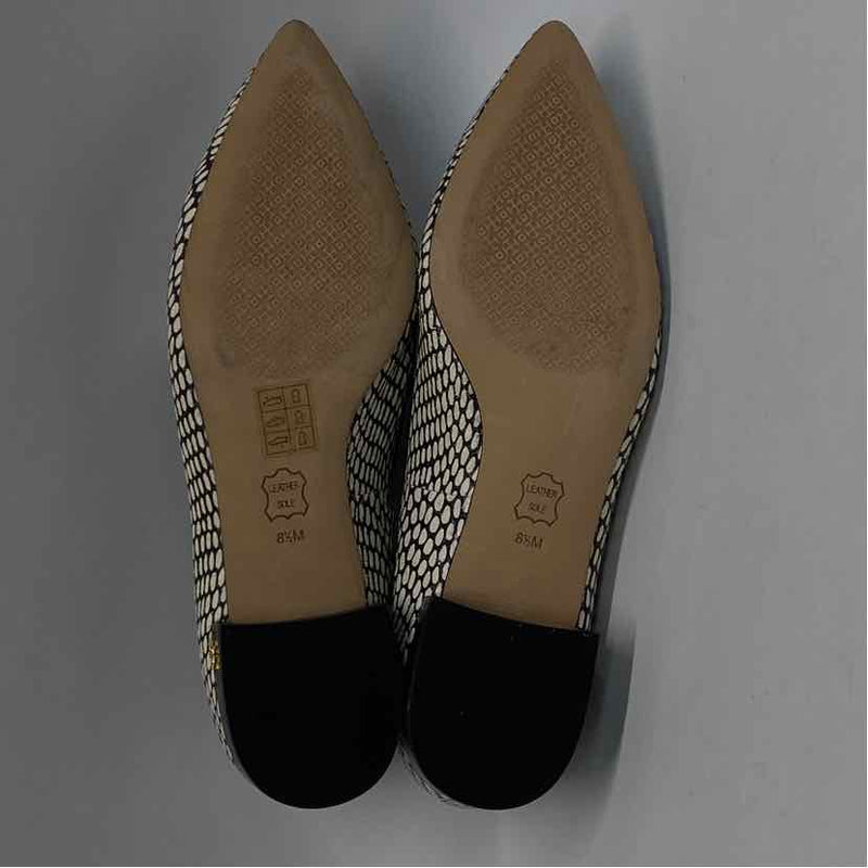 Tory Burch Size 8.5 Women's Black-White Pattern Slip On Flats