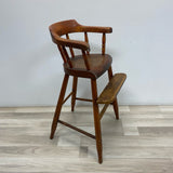 Antique Brown Wood High Chair