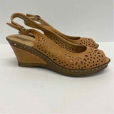 Patrizia by Spring Step Size 38-7.5 Women's Camel Cut Out Slingback Sandals