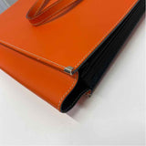 Made in Italy Orange Document Organizer Handbag