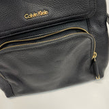 Calvin Klein Black Leather Pebbled Crossbody Handbag