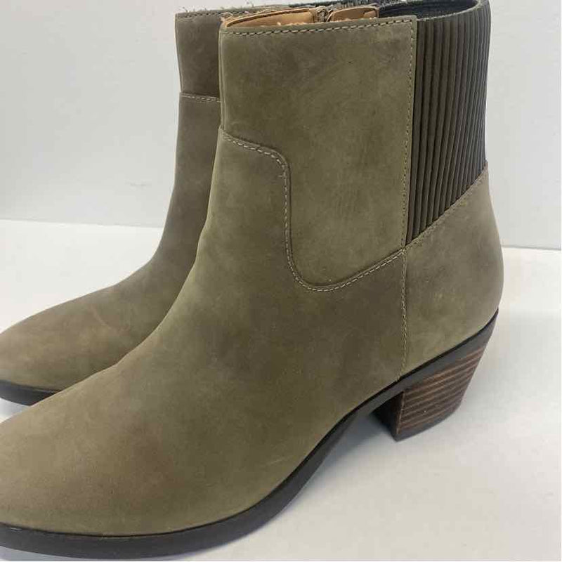 Vionic Shantelle Size 7 Women's Olive Green Solid Zip Up Booties